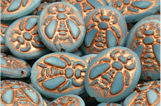 ビービーズ、オパールアクアマット銅線（61300-84100-54318）、ガラス、チェコ共和国