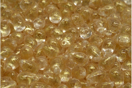 Drop beads, Crystal Gold Splash (00030-94401), Glass, Czech Republic