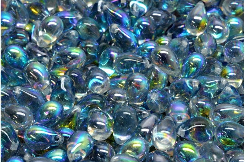 Drop beads, Crystal 98538 (00030-98538), Glass, Czech Republic