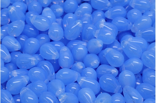 Teardrop beads, Opal Blue (31000), Glass, Czech Republic