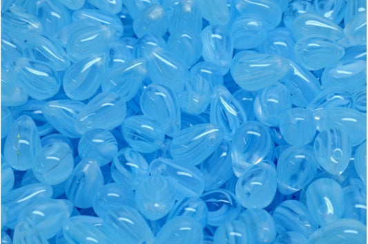 Drop Beads, Light Blue White Delay (65016), Glass, Czech Republic