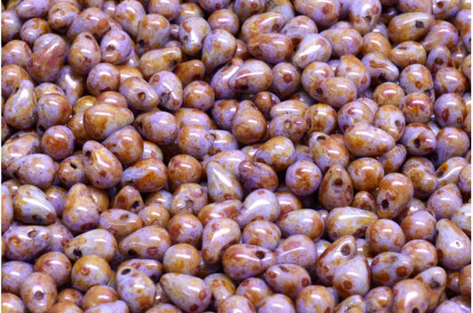 ドロップビーズ、ホワイト 65328 (02010-65328)、ガラス、チェコ共和国