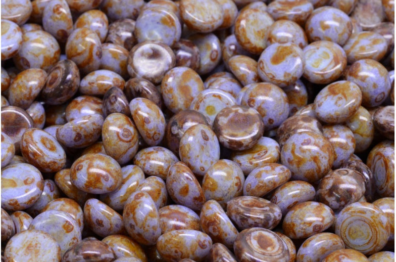 Cabochon 珠子，白色 65328 (02010-65328)，玻璃，捷克共和国