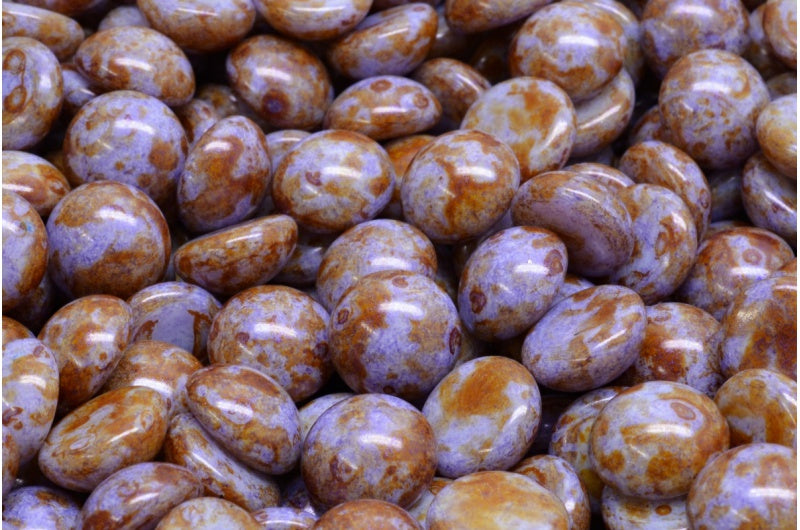 Cabochon 珠子，白色 65328 (02010-65328)，玻璃，捷克共和国