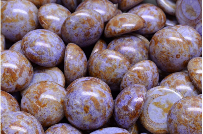Cabochon 珠子，白色 65328 (02010-65328)，玻璃，捷克共和国