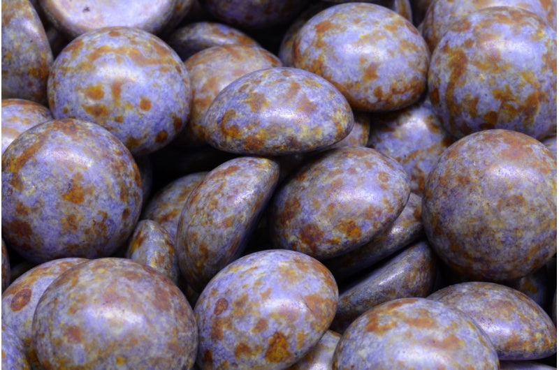 Cabochon 珠子，白色 65328 (02010-65328)，玻璃，捷克共和国