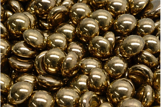 凸圆形珠子，黑黄铜 (23980-90215)，玻璃，捷克共和国