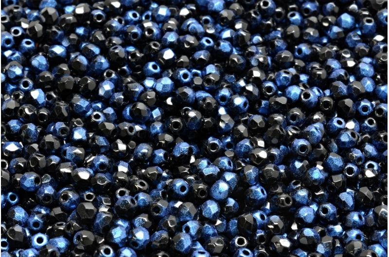 ファセット加工ビーズ ラウンド、ブラック 56560 (23980-56560)、ボヘミアクリスタルガラス、チェコ共和国