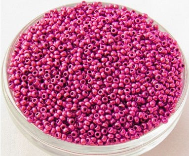 Rocailles PRECIOSA seed beads Metallic Pink Glass Czech Republic