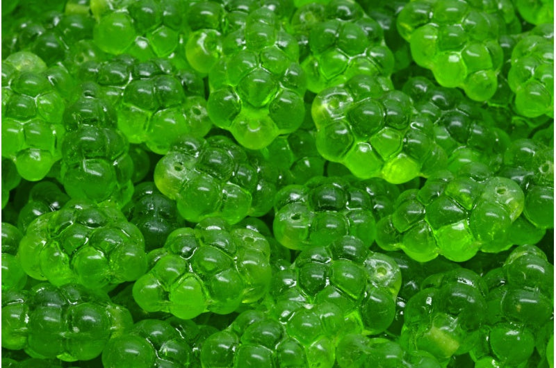 グレープビーズ、透明グリーン（50410）、ガラス、チェコ共和国