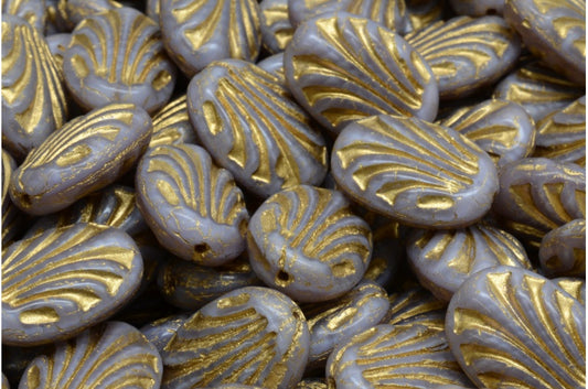 Oval With Lines, Violet Moonlight Gold Lined (26016-54302), Glass, Czech Republic