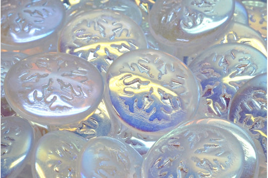 Snowflake Cabochon Beads, Crystal Ab (00030-28701), Glass, Czech Republic