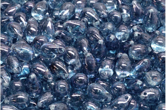 Drop beads, Crystal Terracotta Blue (00030-15464), Glass, Czech Republic