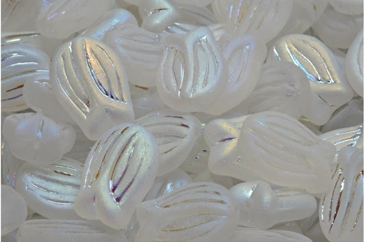 Tulip Beads, Crystal Matte Ab Full (2X Side) (00030-84100-28703), Glass, Czech Republic