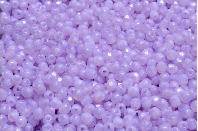 ファセット加工ラウンドビーズ、オパールアメジスト（21310）、ボヘミアクリスタルガラス、チェコ共和国