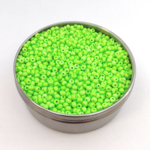 Rocailles PRECIOSA seed beads Neon Green Mat Glass Czech Republic
