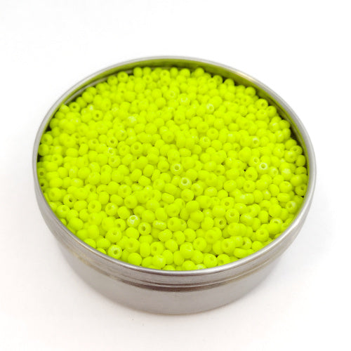 Rocailles PRECIOSA seed beads Neon Yellow Mat Glass Czech Republic