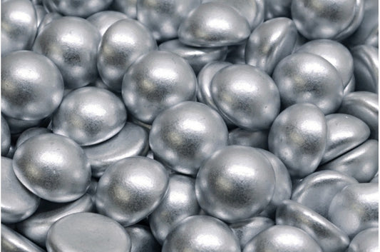 凸圆形珠子，水晶银色哑光 (00030-01700)，玻璃，捷克共和国