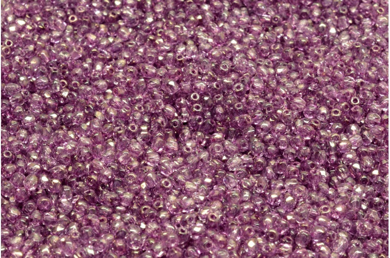 Fire Polish Faceted Round Beads, Crystal Purple (00030-15726), Glass, Czech Republic