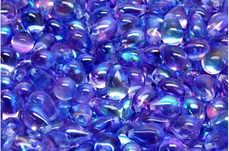 Drop beads, Crystal 48102 (00030-48102), Glass, Czech Republic