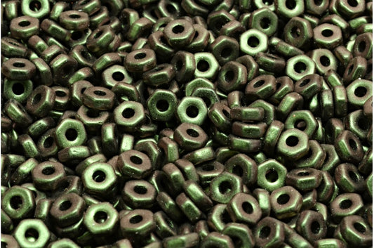 Hex Nut Beads, Black 94103 (23980-94103), Glass, Czech Republic