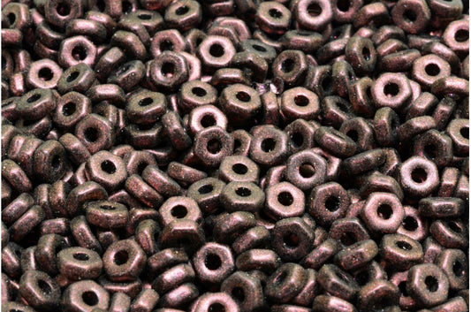 Hex Nut Beads, Black 94108 (23980-94108), Glass, Czech Republic