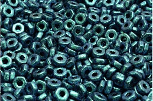 Hex Nut Beads, Black 94109 (23980-94109), Glass, Czech Republic