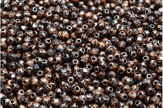 Fire Polish Faceted Round Beads 3mm, Black 45709 (23980-45709), Glass, Czech Republic