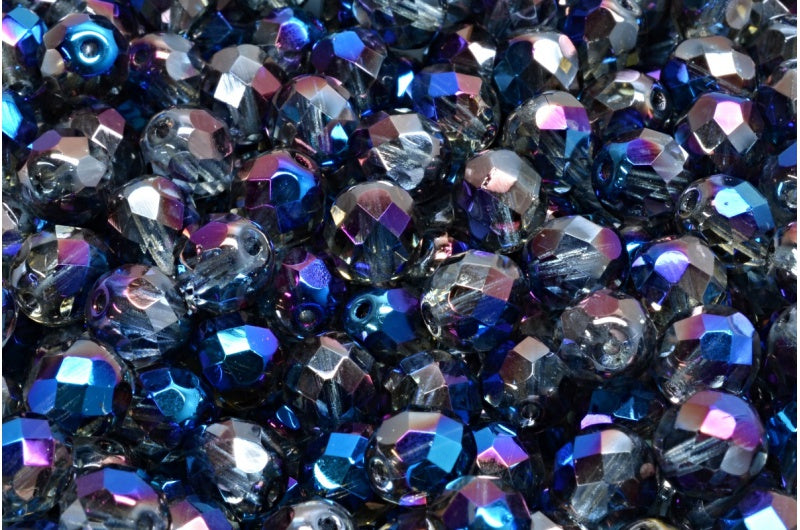 Fire Polish Faceted Round Beads, Crystal 23103 (00030-23103), Glass, Czech Republic