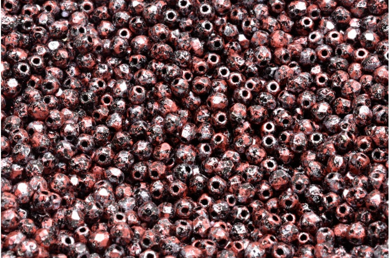 Fire Polished Faceted Beads Round, Black 45705 (23980-45705), Bohemia Crystal Glass, Czech Republic