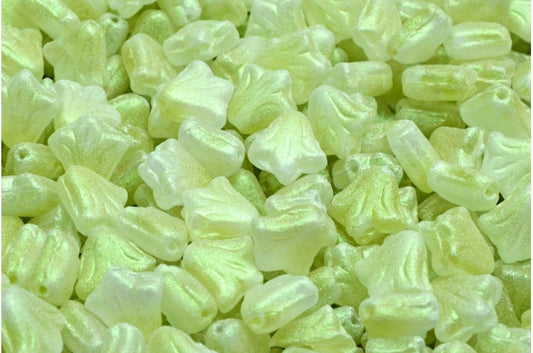 ユリの花のビーズ、R0053 79303 (R0053-79303)、ガラス、チェコ共和国