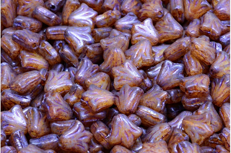 ユリの花のビーズ、R0132 65328 (R0132-65328)、ガラス、チェコ共和国