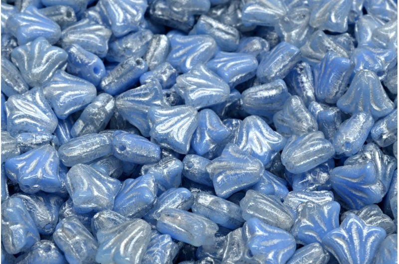 ユリの花ビーズ、R0303 シルバーライン（R0303-54301）、ガラス、チェコ共和国