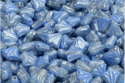 ユリの花ビーズ、R0303 シルバーライン（R0303-54301）、ガラス、チェコ共和国