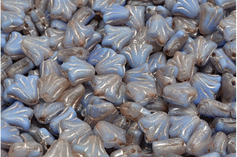 ユリの花ビーズ、R0303 マット銅線（R0303-84100-54324）、ガラス、チェコ共和国