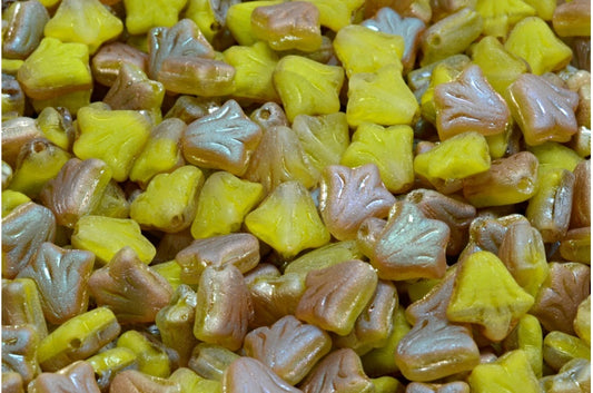 ユリの花ビーズ、イエローマット 22501 (R0812-84100-22501)、ガラス、チェコ共和国