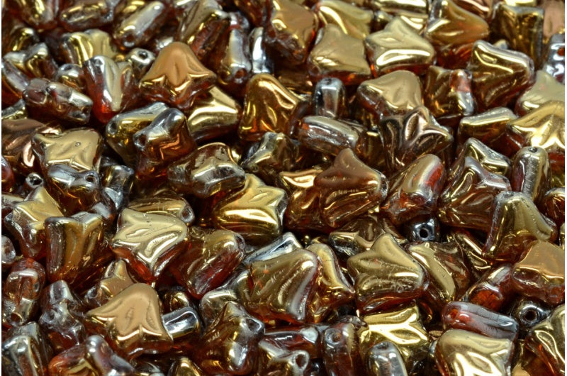 Lily Flower Beads, Orange 22603 (R0912-22603), Glass, Czech Republic