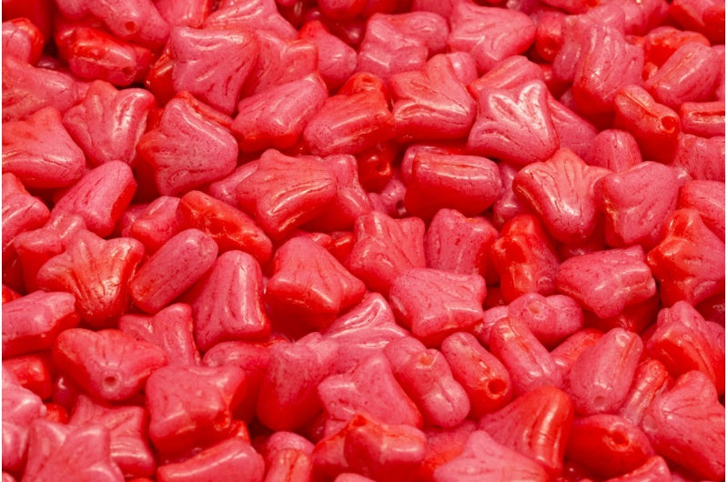 ユリの花のビーズ、R2930 透明アメジスト（R2930-20070）、ガラス、チェコ共和国