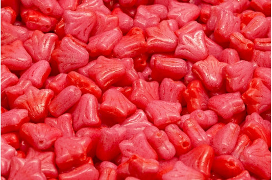 ユリの花のビーズ、R2930 透明アメジスト（R2930-20070）、ガラス、チェコ共和国