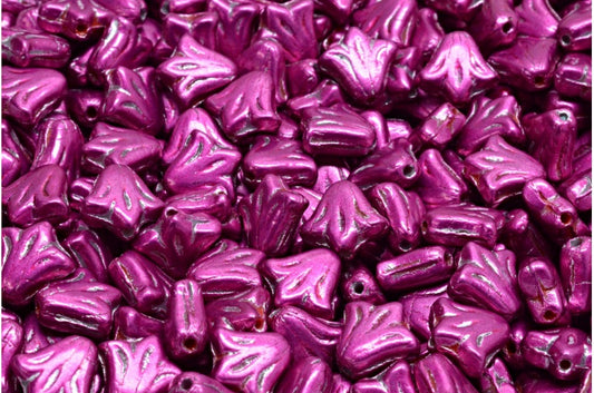 ユリの花のビーズ、R2930 42037 (R2930-42037)、ガラス、チェコ共和国