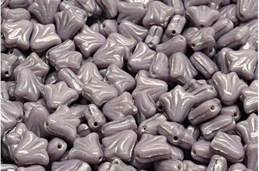 ユリの花ビーズ、26160 シルバーライン (26160-54301)、ガラス、チェコ共和国