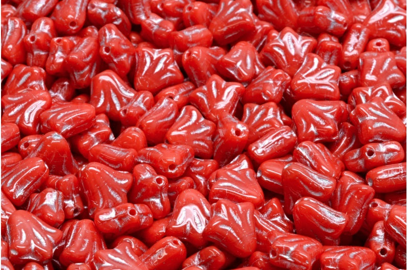 ユリの花ビーズ、97022 シルバーライン (97022-54301)、ガラス、チェコ共和国