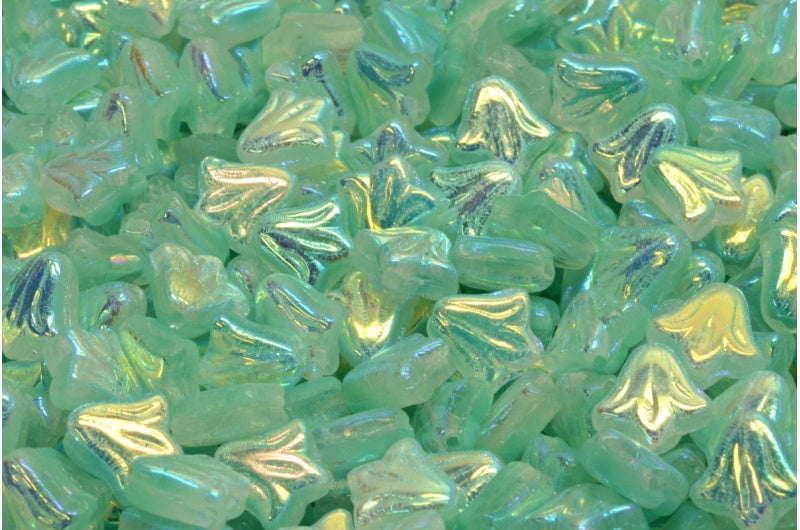 ユリの花ビーズ、R0613 Ab Full（2X Side）（R0613-28703）、ガラス、チェコ共和国