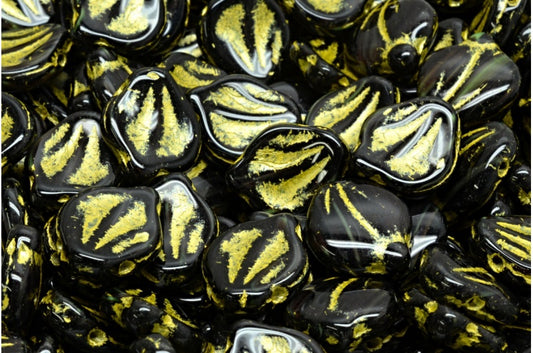 牡丹花瓣珠，57109 54320 (57109-54320)，玻璃，捷克共和国