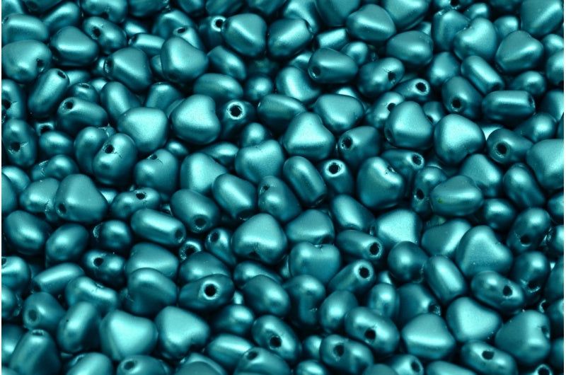 ハートビーズ、ホワイトパステルブルージルコン（02010-25043）、ガラス、チェコ共和国