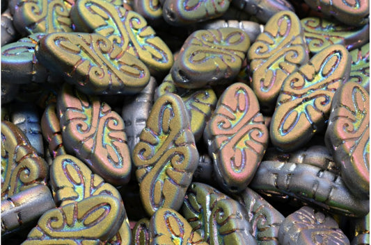 Arabesque Beads, White Matte 28100 (02010-84100-28100), Glass, Czech Republic