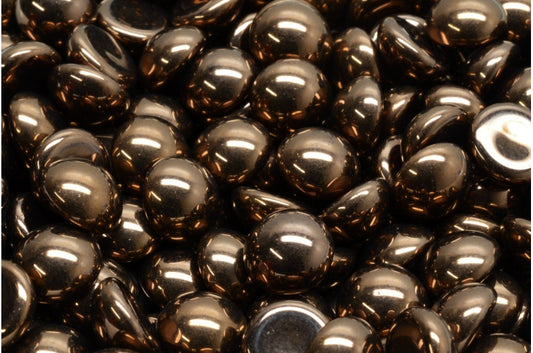 Cabochon-Perlen, schwarze Bronze (23980-14415), Glas, Tschechische Republik