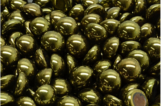 Cabochon-Perlen, schwarz glänzend, rot, vollbeschichtet (23980-14495), Glas, Tschechische Republik