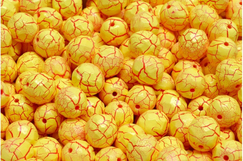 Fire Polished Faceted Beads Round, Chalk White 24607 (03000-24607), Bohemia Crystal Glass, Czech Republic