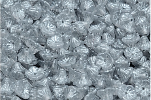 Bell Flower Cup Beads, Crystal Silver Lined (00030-54301), Glass, Czech Republic